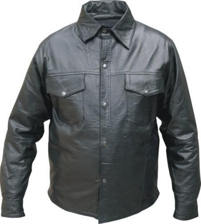 (image for) Men's snap down front Buffalo Leather shirt